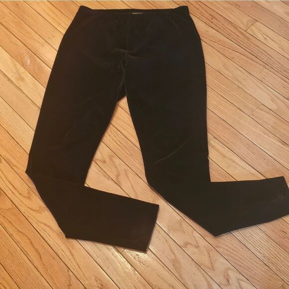 CHICO'S BLACK VELVET LEGGINGS - Picture 1 of 9
